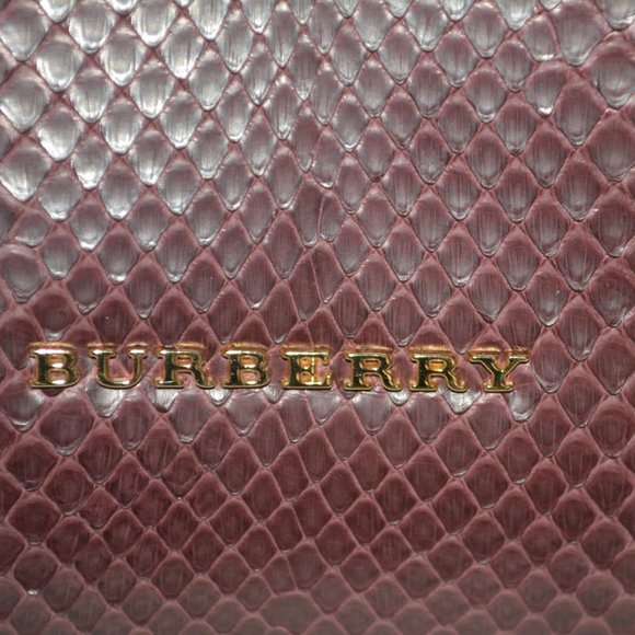 NWT BURBERRY PYTHON LEATHER BANNER DERBY SMALL TOTE BAG - Picture 13 of 13